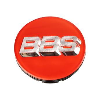 1 x BBS 3D Rotation Nabendeckel Ø56mm rot, Logo silber/chrome - 58071061
